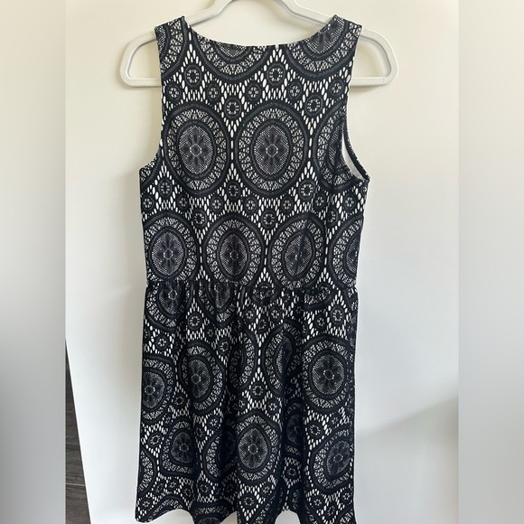 ❤️ Tacera Elegant Black and White Patterned Mini Dress Size Large - Picture 6 of 6